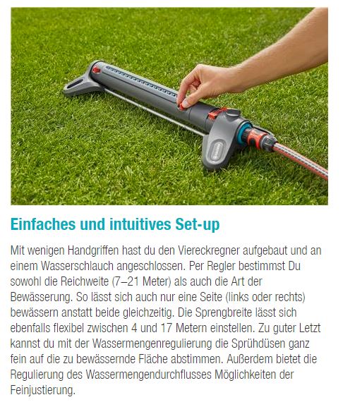 GARDENA Viereckregner AquaZoom L 18714-20
