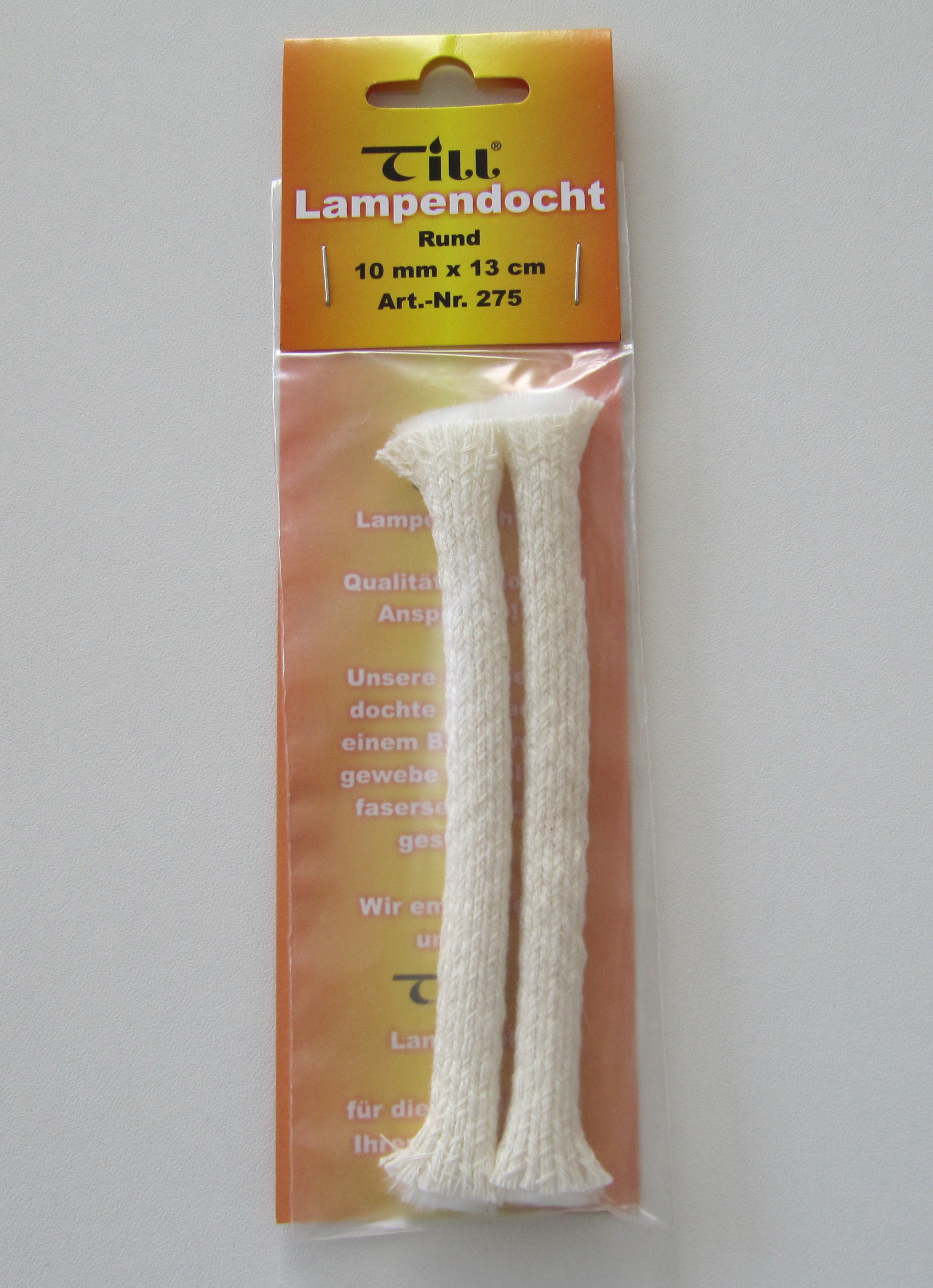 Till Lampendocht rund Ø 10mm Länge 13cm