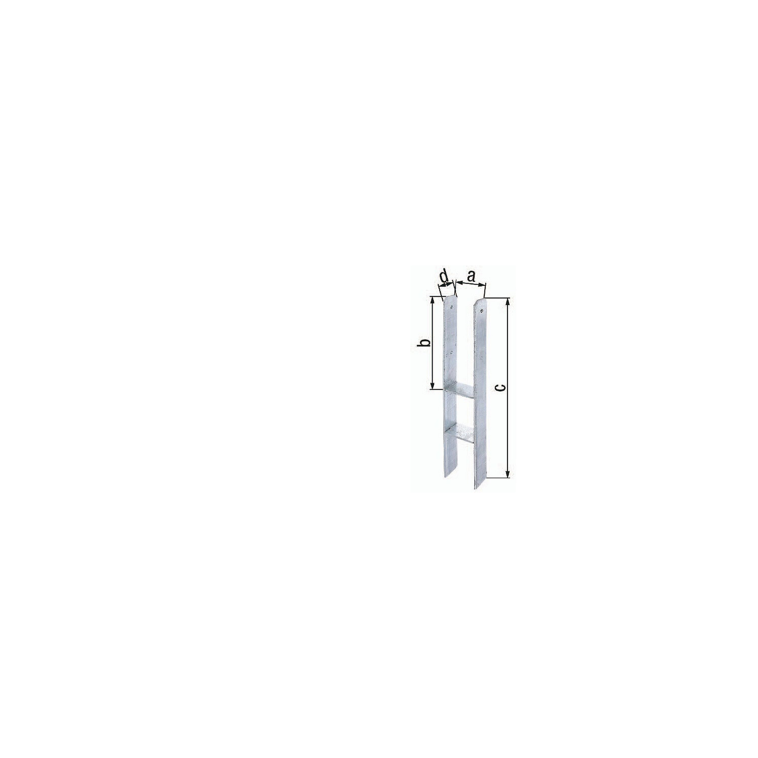 H-Pfostenträger 121x300x600x60mm Stahl roh