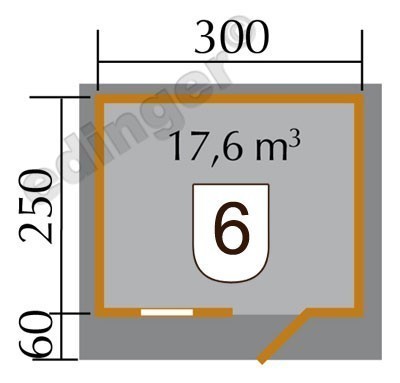weka Gartenhaus 131 Gr.2, FT, 300 x 250, V60