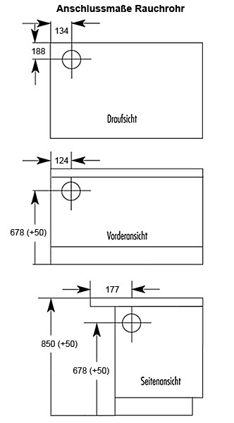 Küchenherd / Kohleherd Wamsler K128 maron Stahlkochfeld Anschluß links