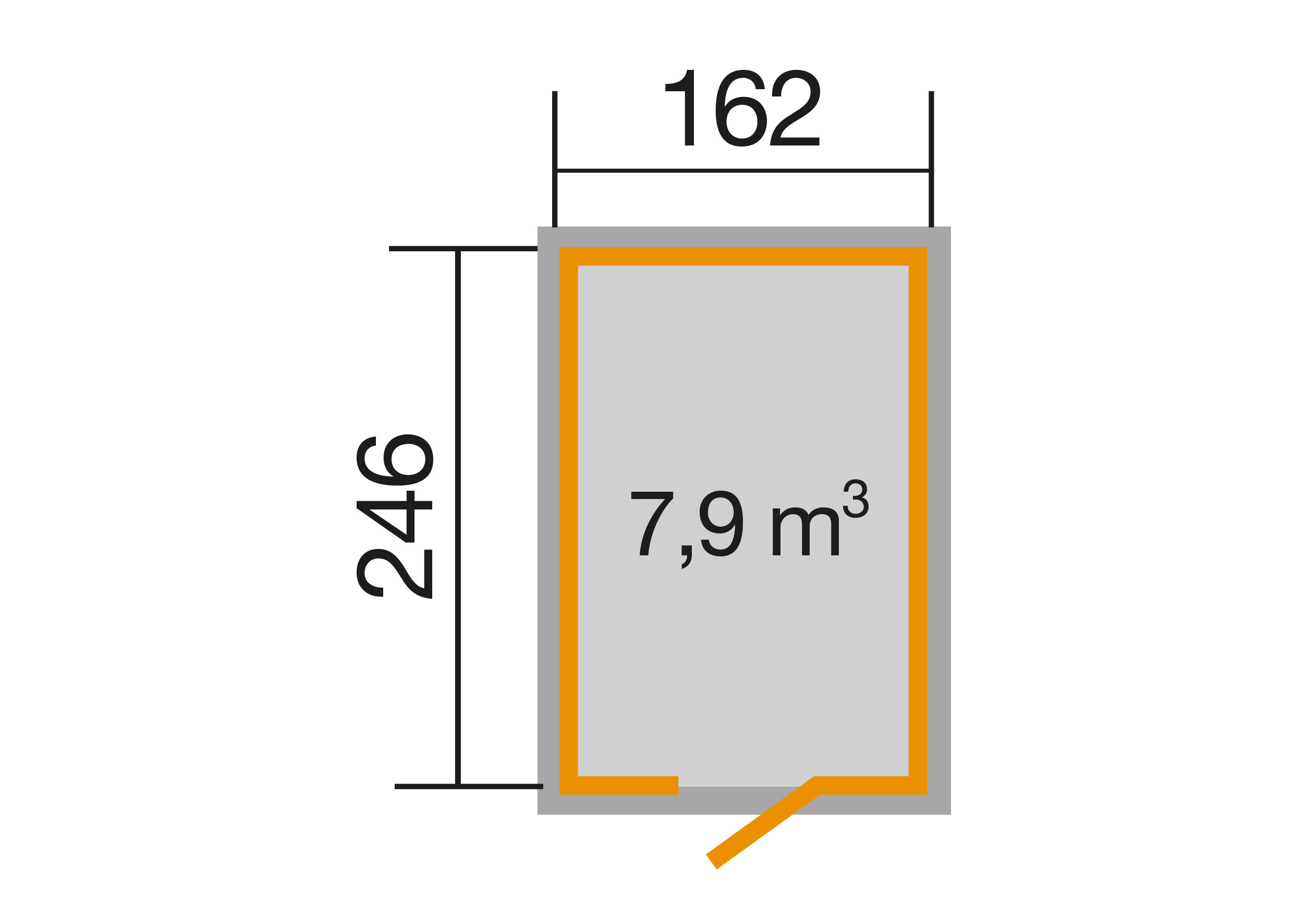 weka Schwedenhaus Gr.2, sägerauh, anthrazit, ET, F