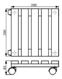 Wagner Blumenroller / Blumentopf - Untersetzer fahrbar 29x29cm Fichte