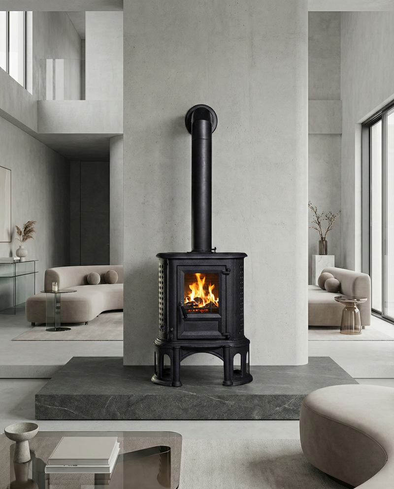 Kaminofen Globe-fire Herculina S raumluftunabhängig Guss schwarz 6,1kW