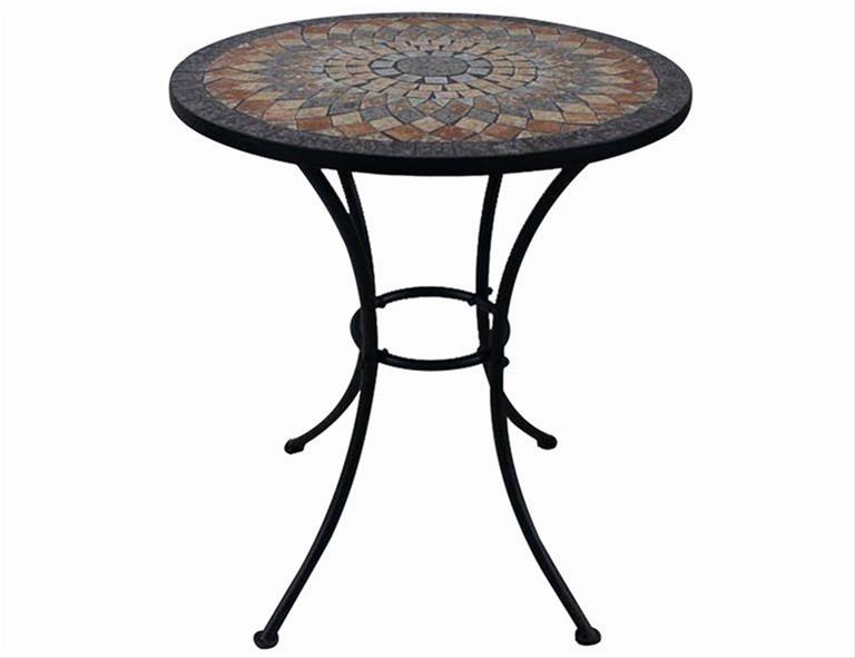 Gartentisch / Balkontisch Siena Garden Prato Ø 70cm Stahl/Mosaik/schw.