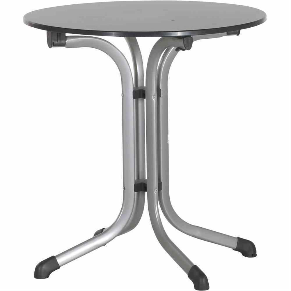 SIEGER Gartentisch / Klapptisch Ø68cm Stahl graphit/ Vivodur anthrazit