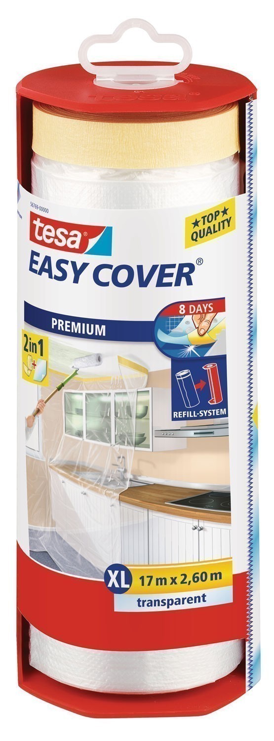 tesa® Easy Cover Premium Abdeckfolie 17 m x 2,60 m (inkl. Abroller)