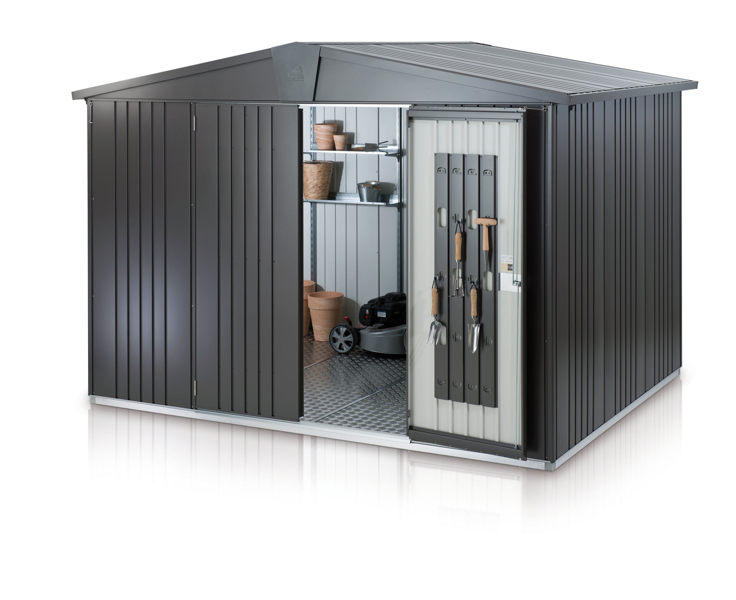 Gerätehaus Biohort Europa Gr. 5 dunkelgrau-metallic 316x228cm