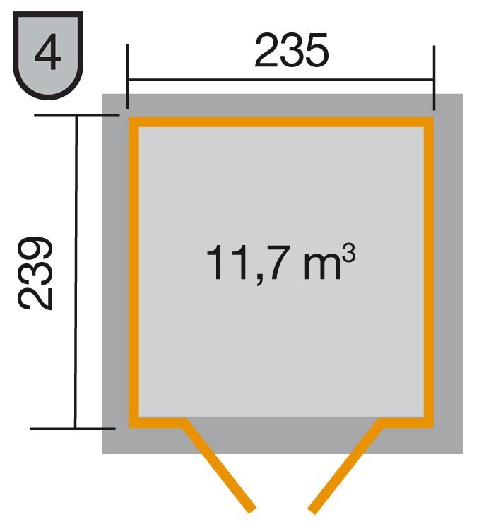 weka Gartenhaus 226 Gr.2, grau, 21 mm