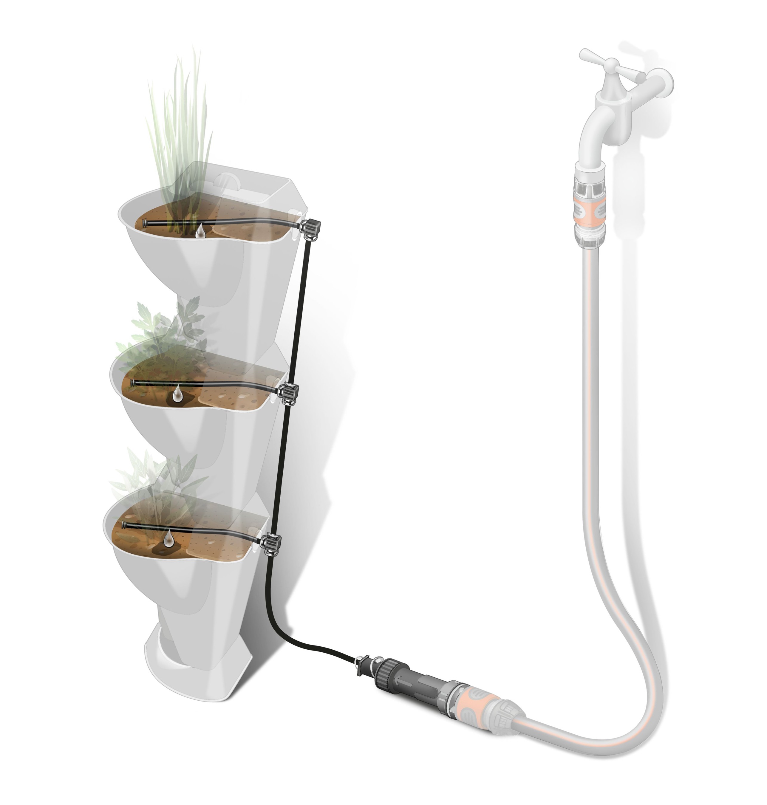 GARDENA NatureUp Bewässerungsset Ecke Wasserhahn 12 Beh. 13157-20