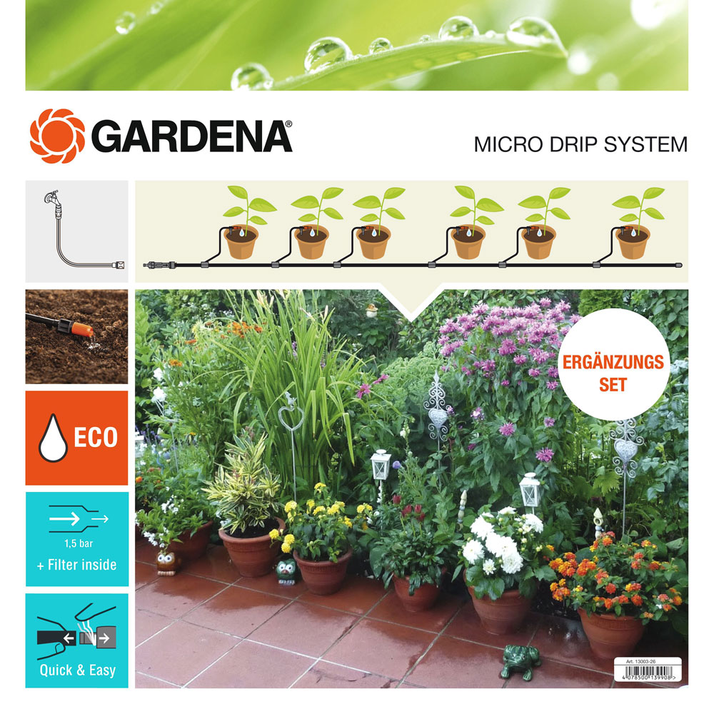 GARDENA Micro-Drip-System Erweiterungsset Pflanztöpfe 13005-20