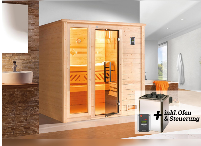 Weka Sauna BERGEN Gr.2 OS Glastür mit Fenster