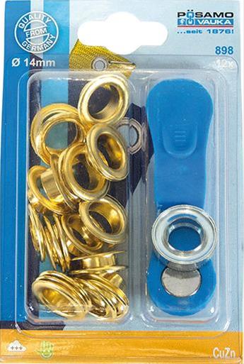 Öse u. Sch. MS-blank (SB) 14,0mm a 12 Stück