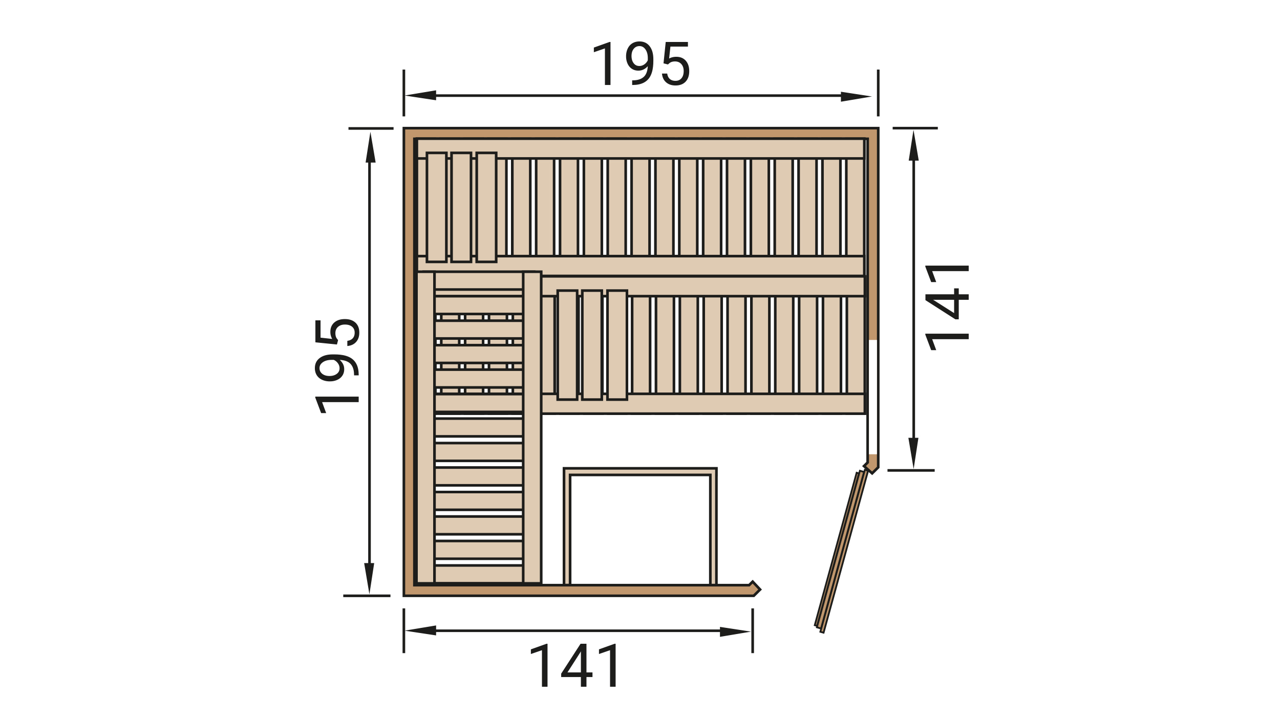 Weka Sauna CUBILIS ECK Gr.2  All-In