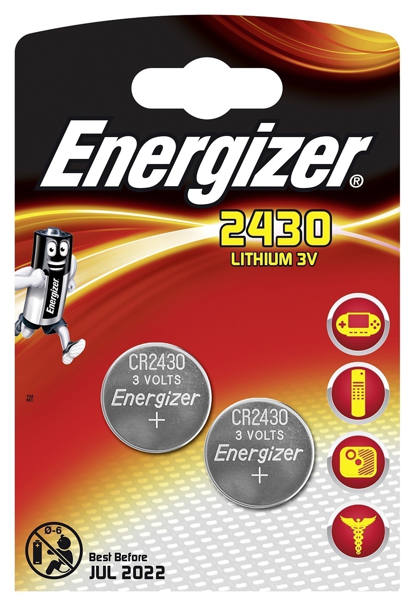 Energizer Knopfzelle Spezialbatterie CR2430 Lithium 2 Stück