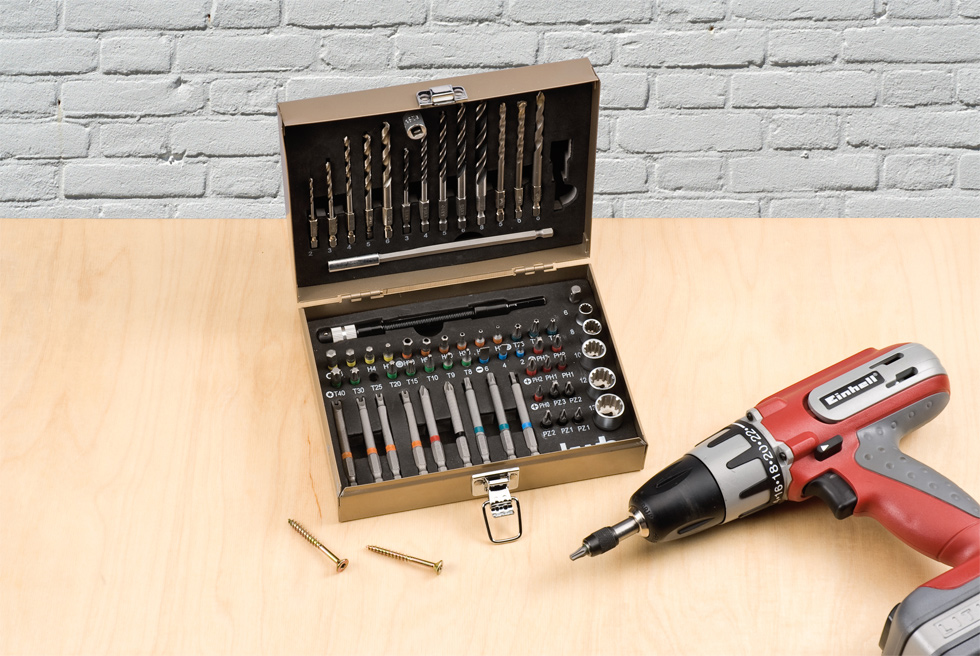Bit- und Bohrer-Set für Holz, Stein und Metall 67-tlg.