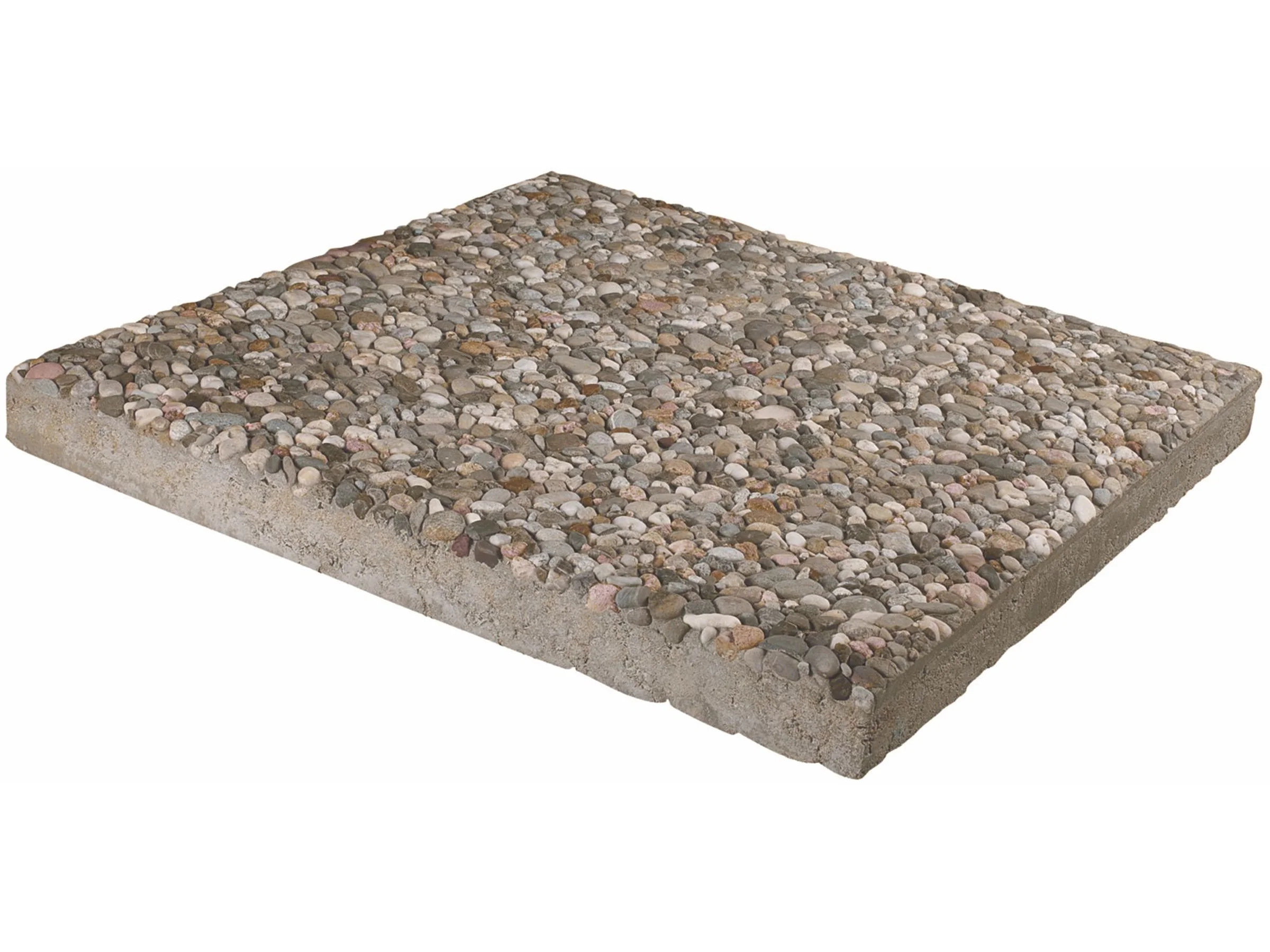 Waschbetonplatte Buntkies 50 cm x 50 cm x 4 cm