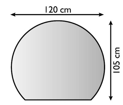 Funkenschutzplatte / Bodenplatte Lienbacher silber Kuppel 120x105cm