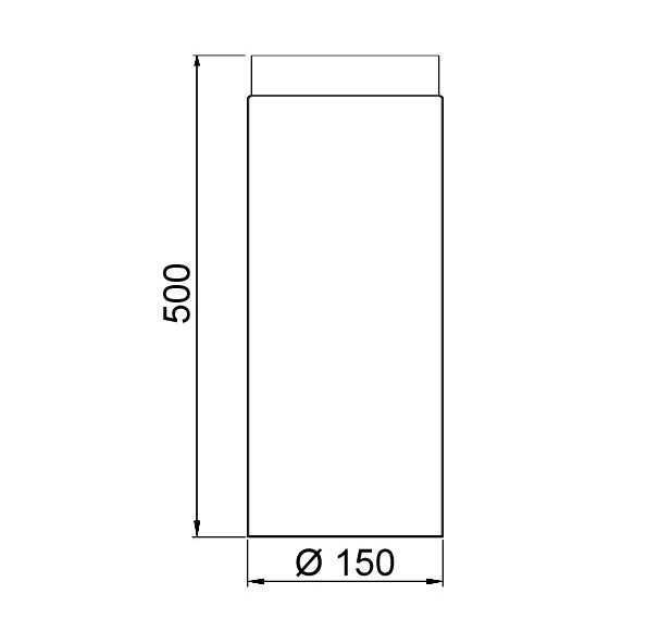 Ofenrohr / Rauchrohr Senotherm gussgrau Ø150 mm Länge 500 mm