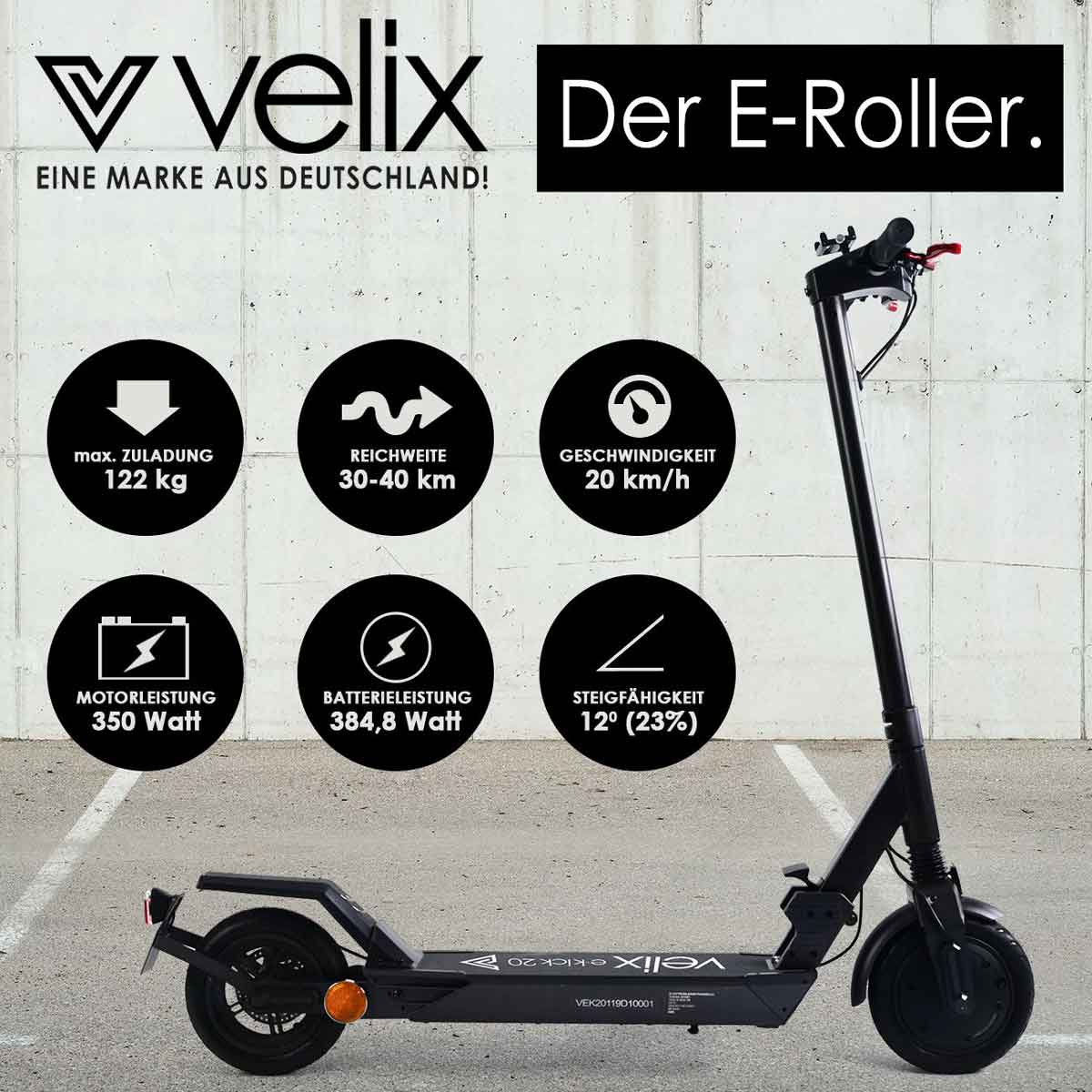Elektroscooter Straßenzulassung E-Scooter Velix 20