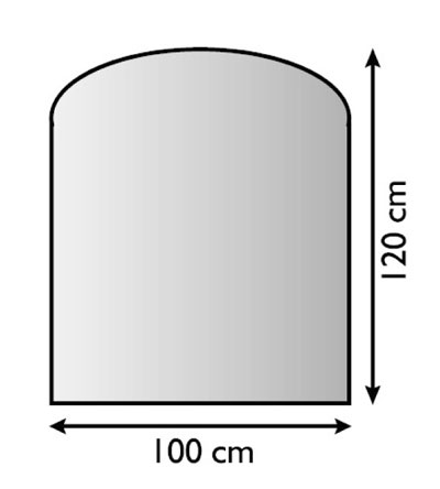 Funkenschutzplatte Metall Lienbacher anthrazit Segmentbogen 100x120cm