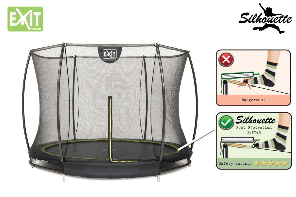 Trampolin EXIT Silhouette Ground mit Sicherheitsnetz Ø366cm schwarz