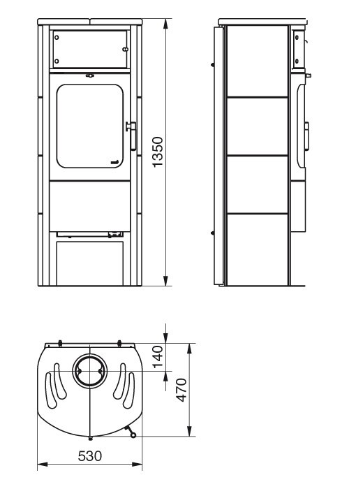 Kaminofen / Dauerbrandofen Hark Opera-B Grande Keramik creme-weiß 5 kW