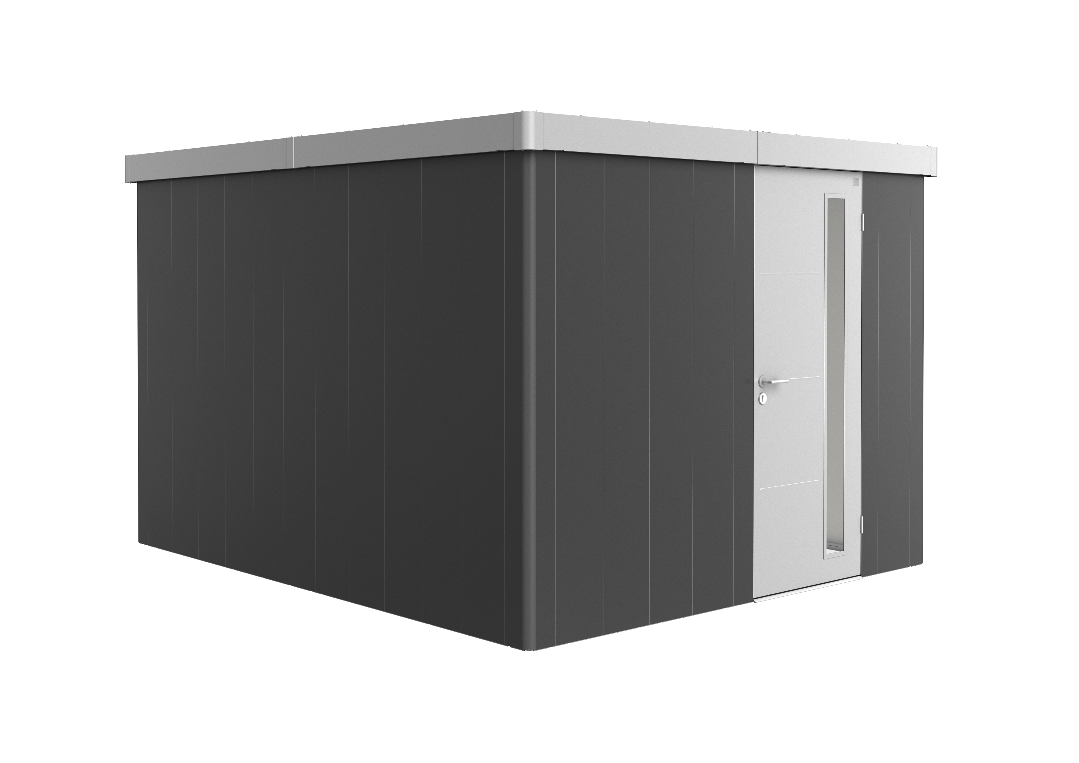 Biohort Gerätehaus Neo 4C Variante 3.1 Standardtür dunkelgrau silber