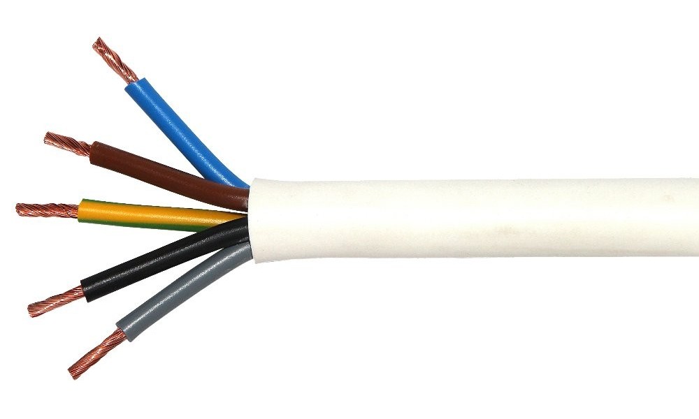 PVC-Schlauchleitung H05VV-F 3G1,5 mm² weiß, Meterware