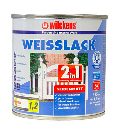 Wilckens® Weisslack 2in1 seidenmatt 375ml