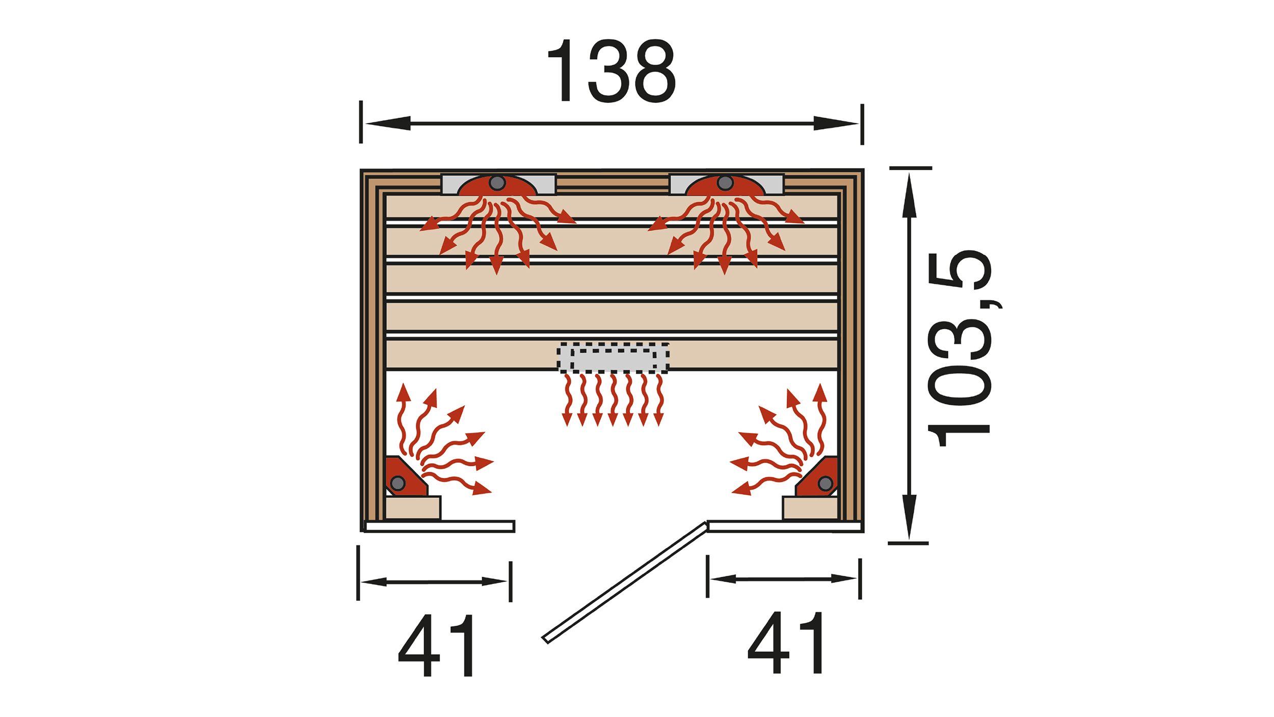 Weka Infrarotkabine HAMINA 2 Glasfront