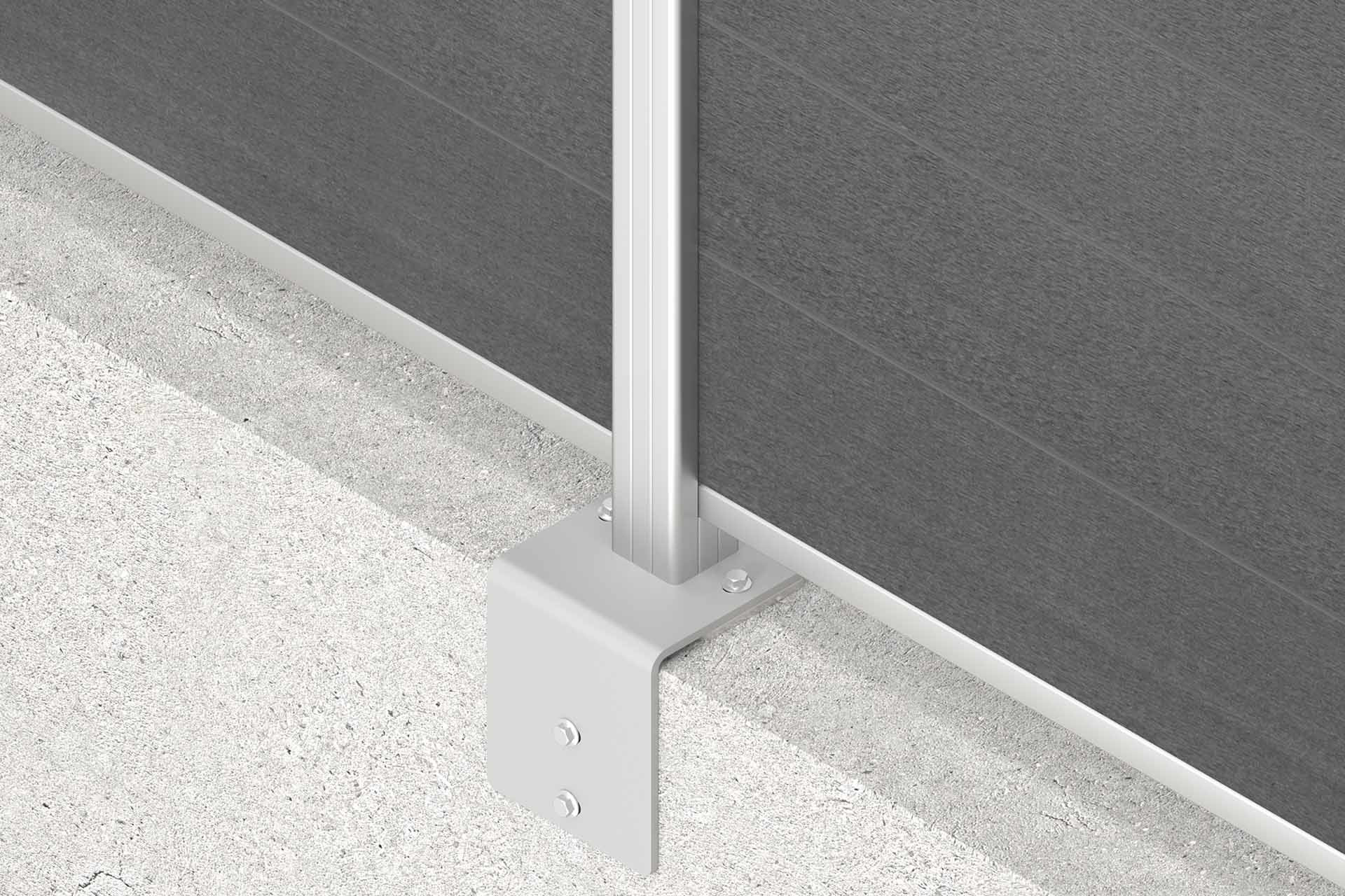 EASY-FENCE Pfostenträger mit Maueradapter Silber