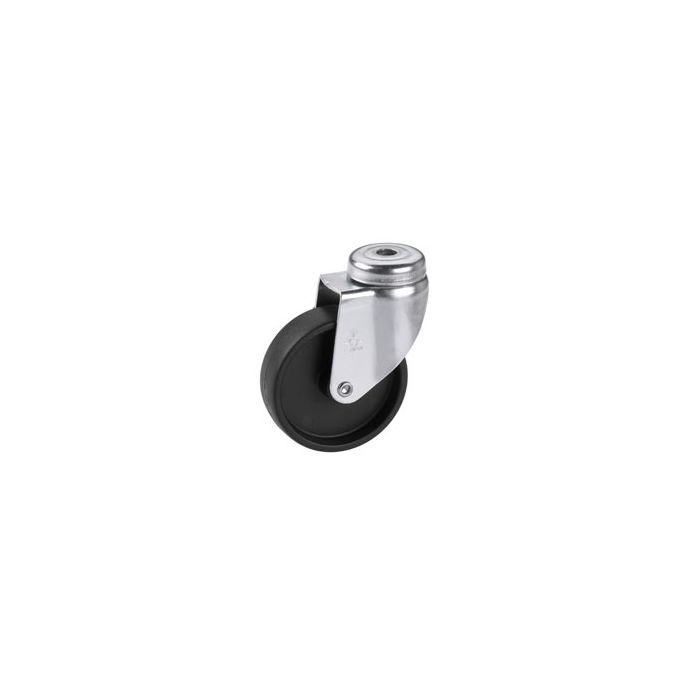Möbel-Lenkrolle 50 × 19 mm, Kunststoffrad, Platte 42 × 42 mm