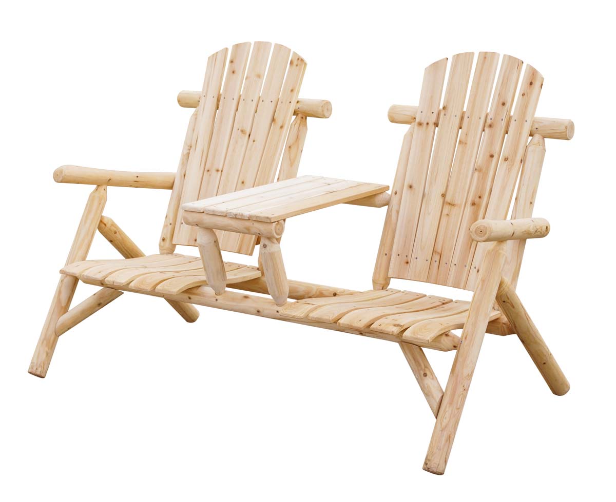 Gartenbank / 2-Sitzer Bank mit Tisch Bellavista Timber Nadelholz natur