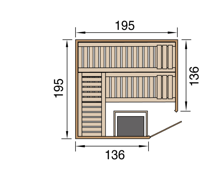 Weka Sauna KEMI Eck 7,5 kW OS GT Gr.2