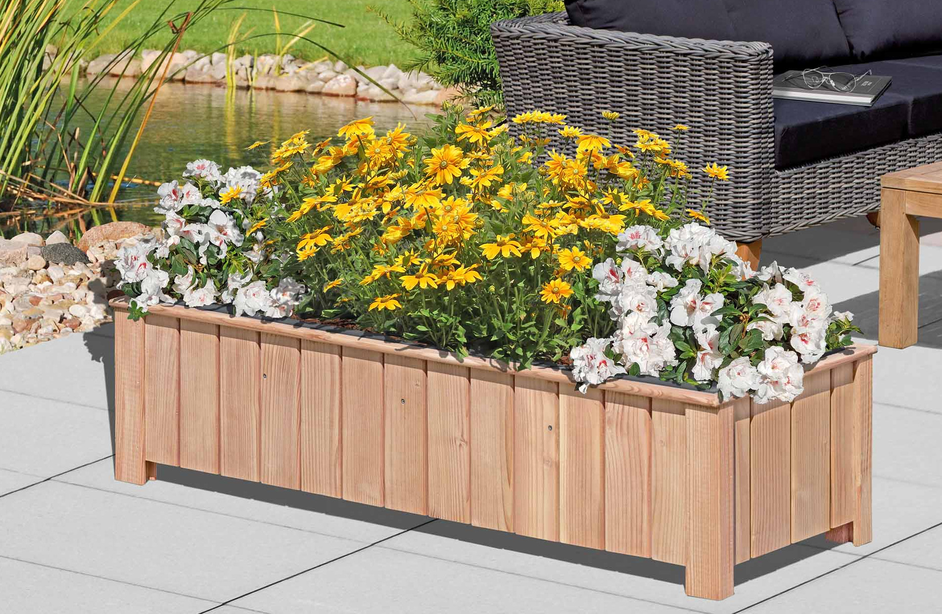 Pflanzkasten CLEO Lärche natur 101x38x30cm 3er