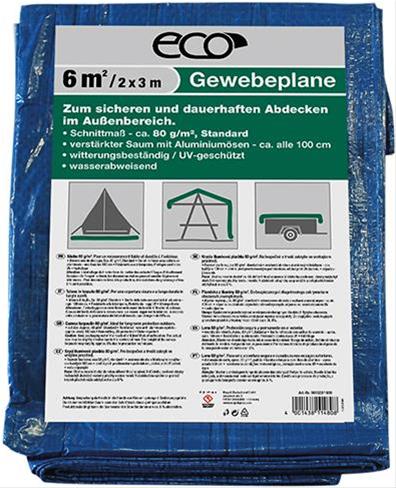 Gewebeplane 15 qm Schnittm.3x5 m, blau/grün