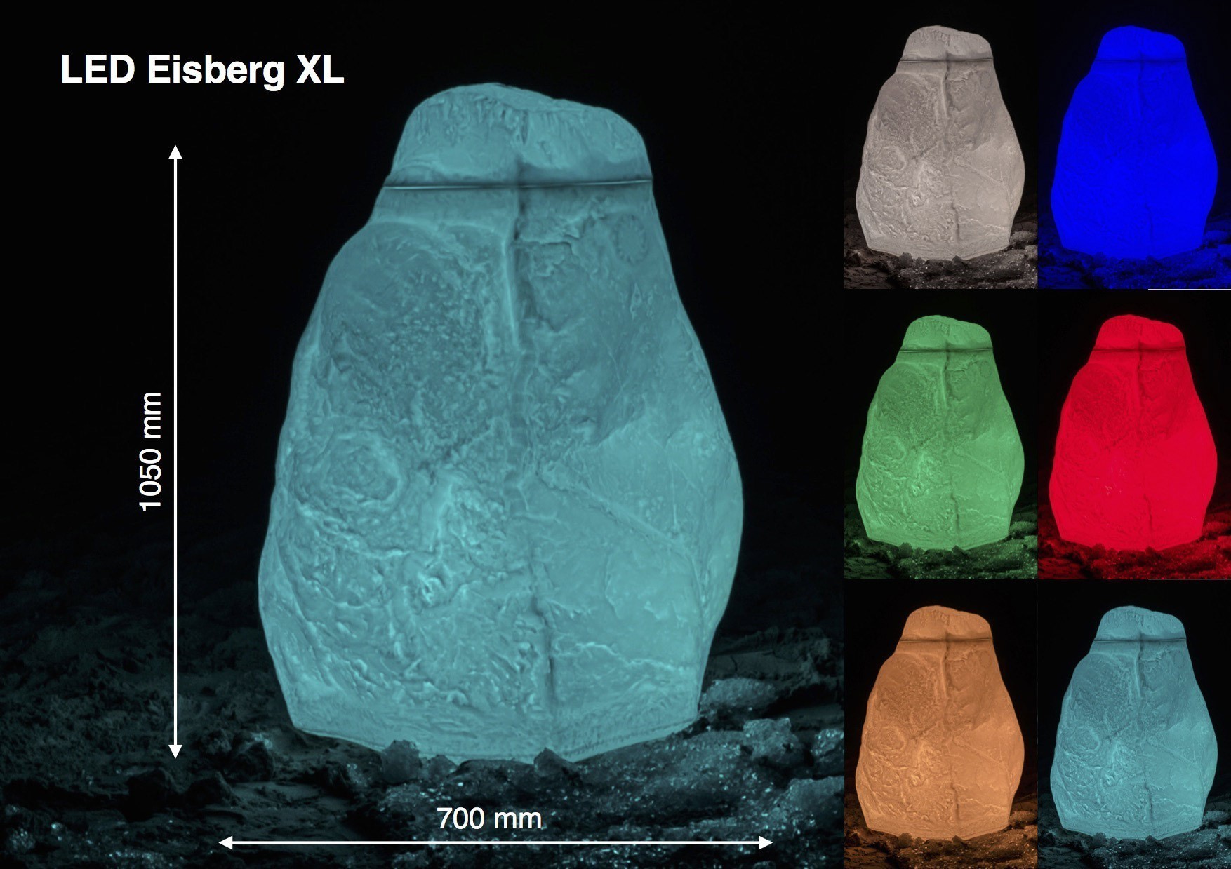 GreenLife LED Hinkelstein XL Farbe natur-weiß