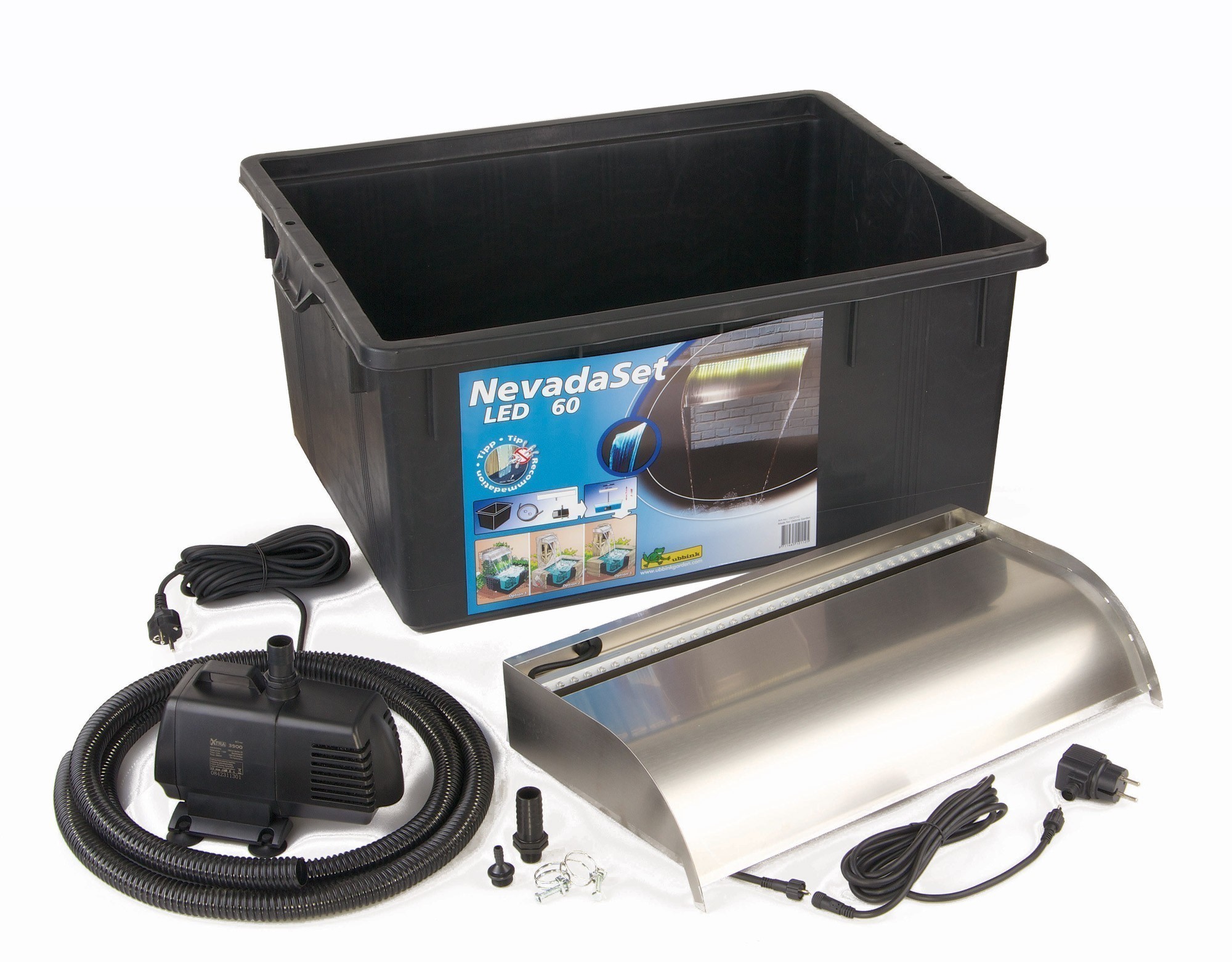 Ubbink Design Wasserfall Set Nevada LED 60cm Edelstahl