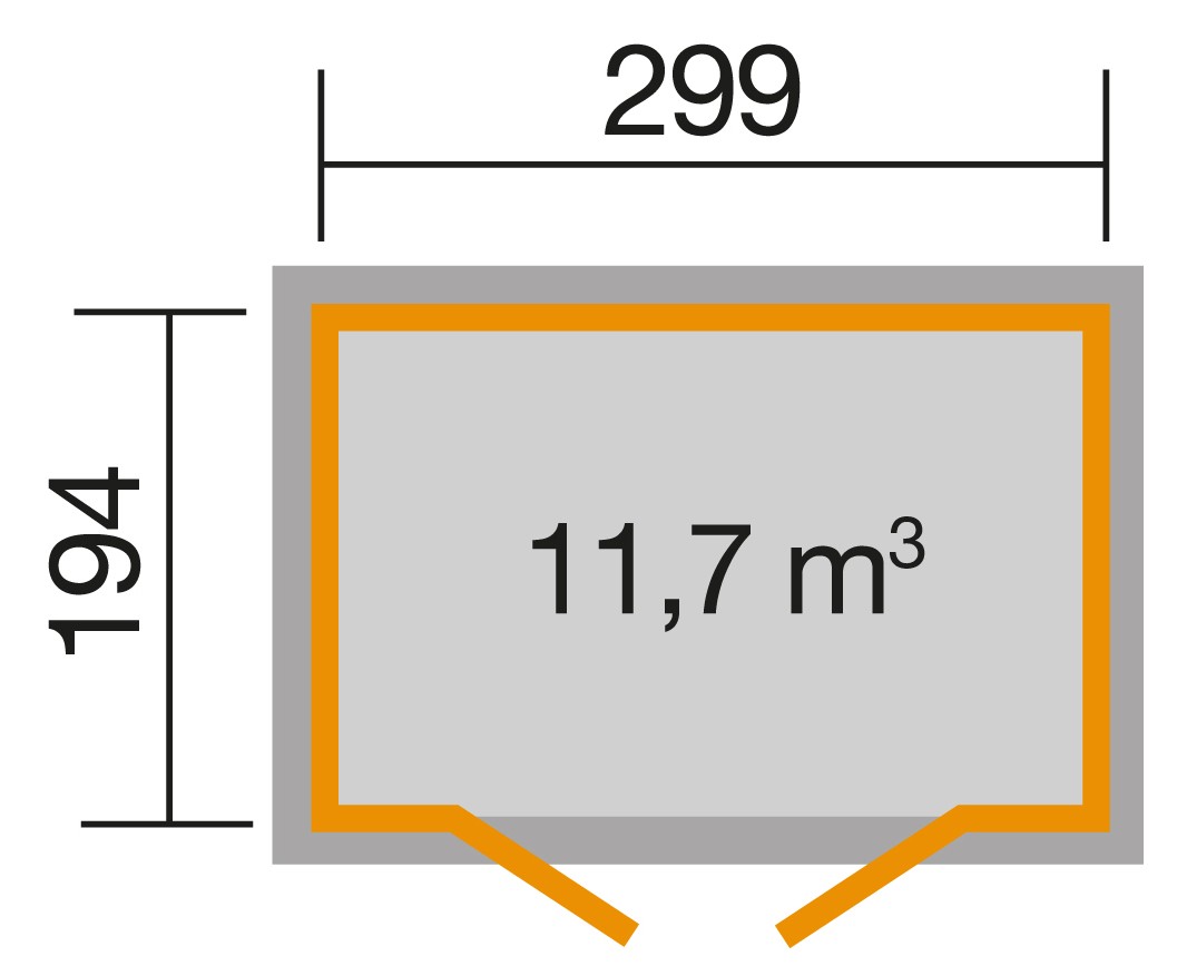 weka Gartenhaus 321 Gr.4, natur, 19 mm, DT Milchgl