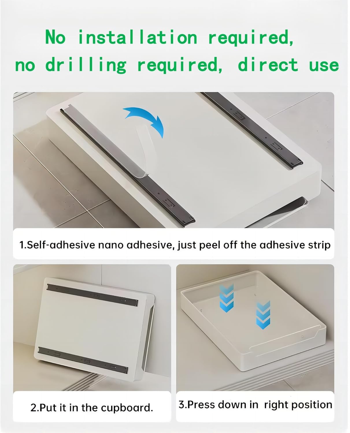 Teleskopschublade zum Kleben – Küchen-Organizer (40 x 42,5 cm)