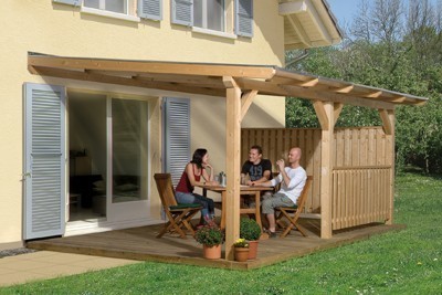 Terrassenüberdachung Weka 672 Gr. 2 Leimholz natur 541x279cm