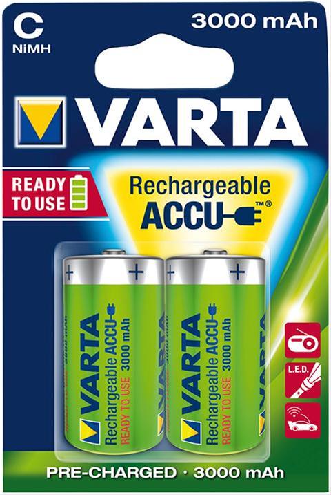 VARTA Rechargeable C 1,2 V 3000mAh 2 Stück