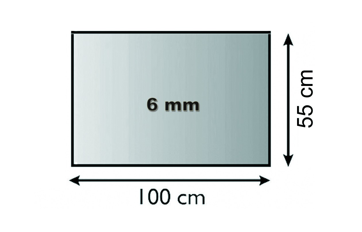 Funkenschutzplatte Glas 6mm Lienbacher Vorlegeplatte Rechteck 100x55cm