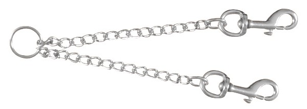 Koppel Kette verchromt für 2 Hunde 42 cm / 2 mm