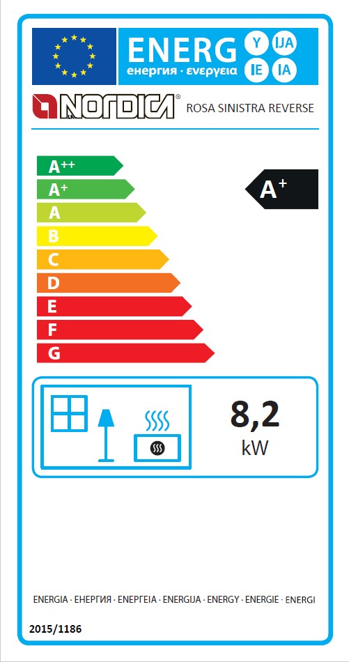 Energielabel Küchenherd La Nordica Rosa Sinistra Reverse raumluftunabh. bordeaux li