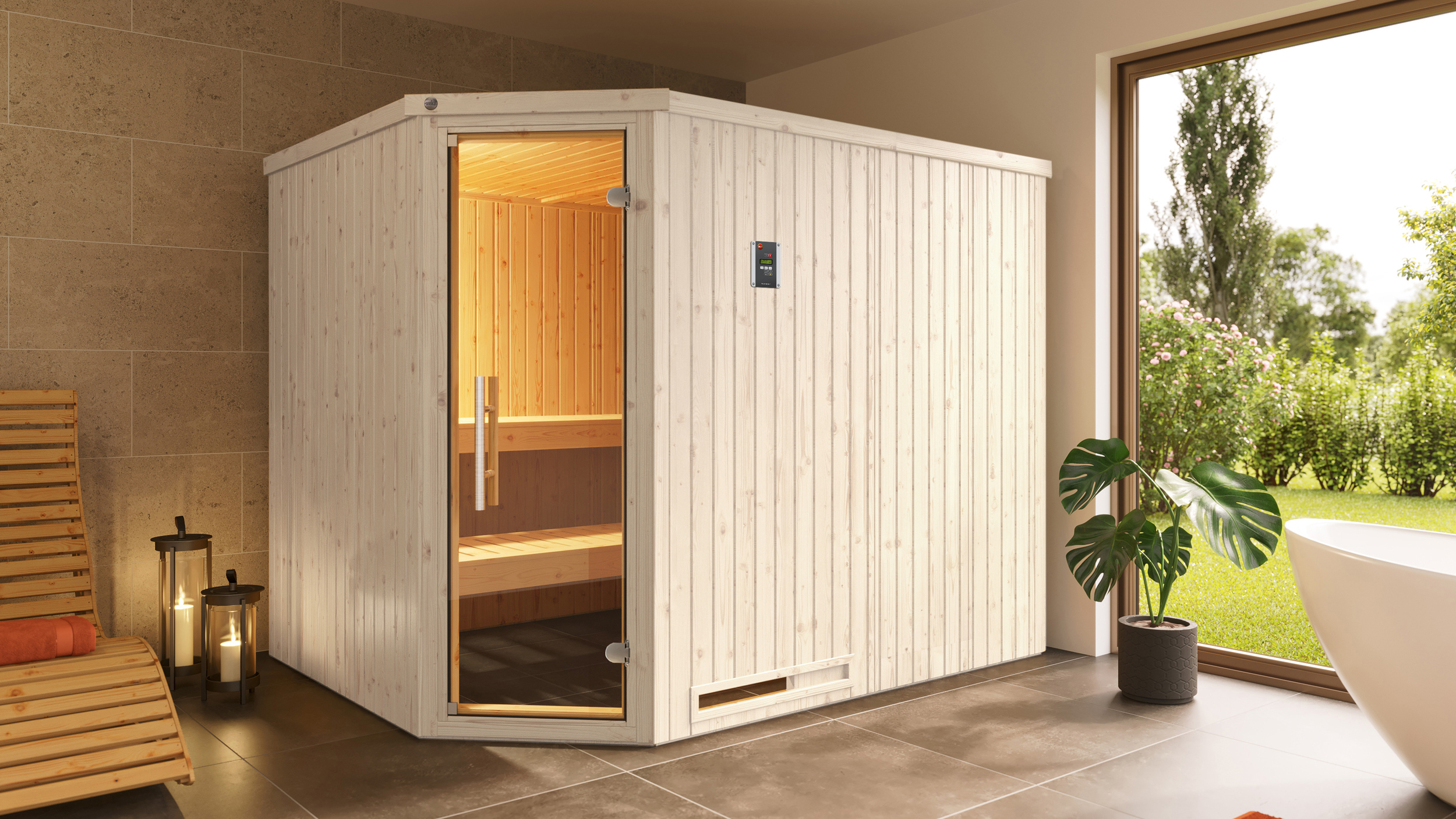 Weka Sauna  Varberg 4 GT Trend BioS 7,5kW weiß