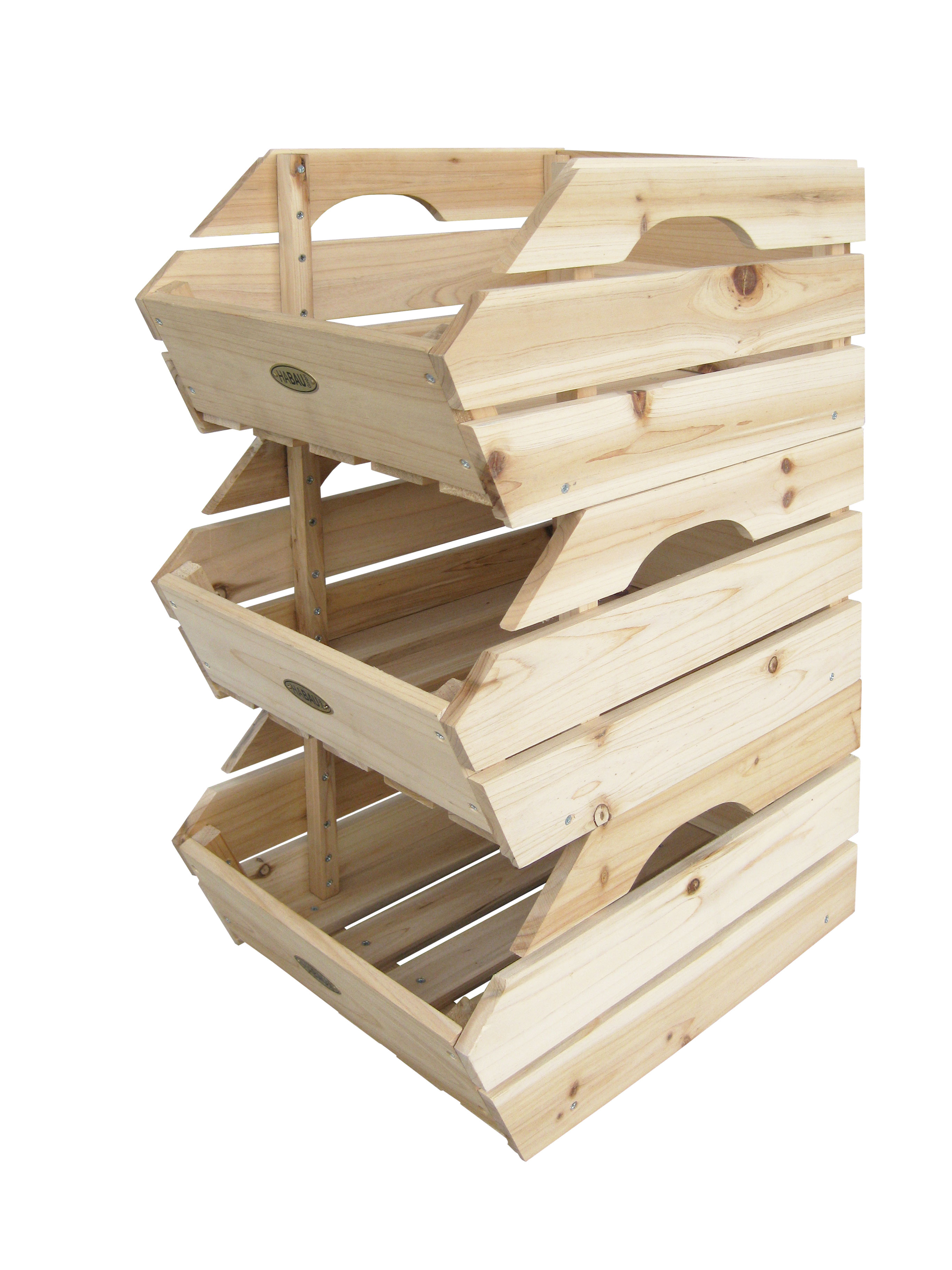 Obstkiste / Gemüsekiste / Lebensmittelkiste Habau 3-er Set stapelbar