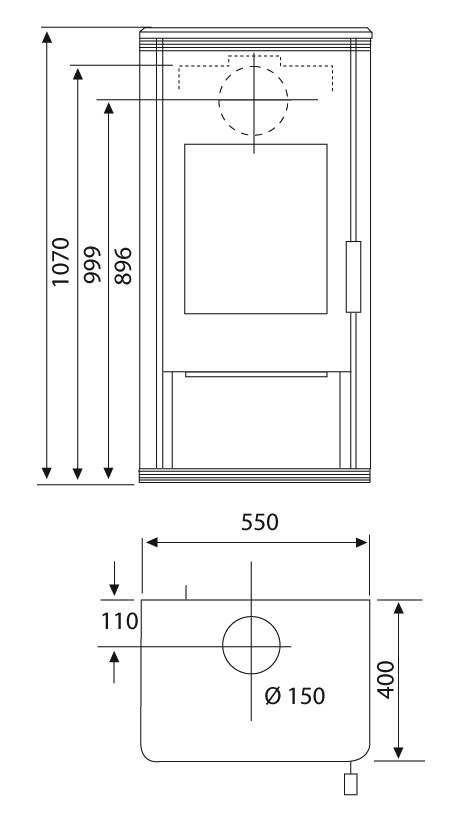 Wamsler Kaminofen Trion-H gussgrau 8 kW