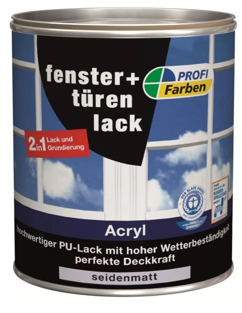 PROFI Acryl PremiumPlus Fenster und Türenlack glänzend 750 ml